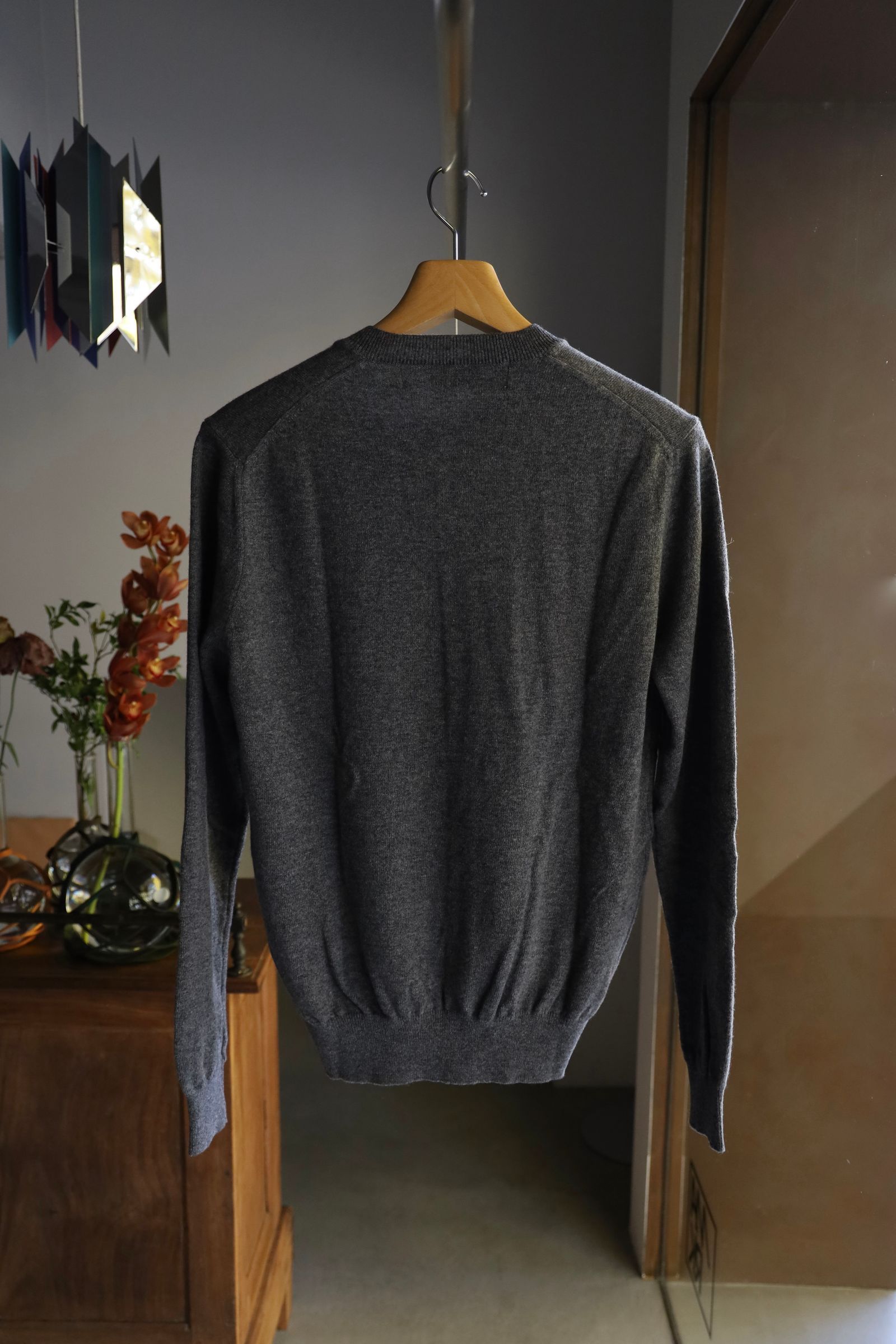プレイコムデギャルソン ROUND NECK CARDIGAN (GRAY/RED HEART)☆12月1日(日)発売！
