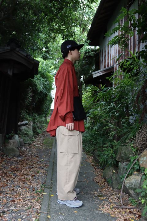 Graphpaper Broad L/S Oversized Regular Collar Shirt(GM223-50063) style. 2022.07.24.