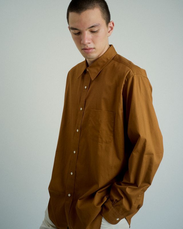 ファウンダ 25AW REGULAR COLLAR SHIRT(015FD252001)MOCHA