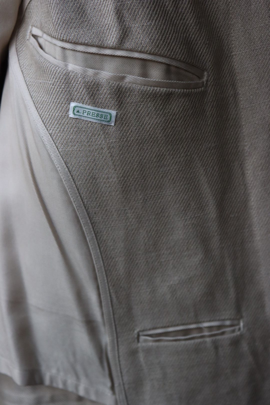 アプレッセ23SSコート Linen Half Coat(23SAP-01-06H)BEIGE