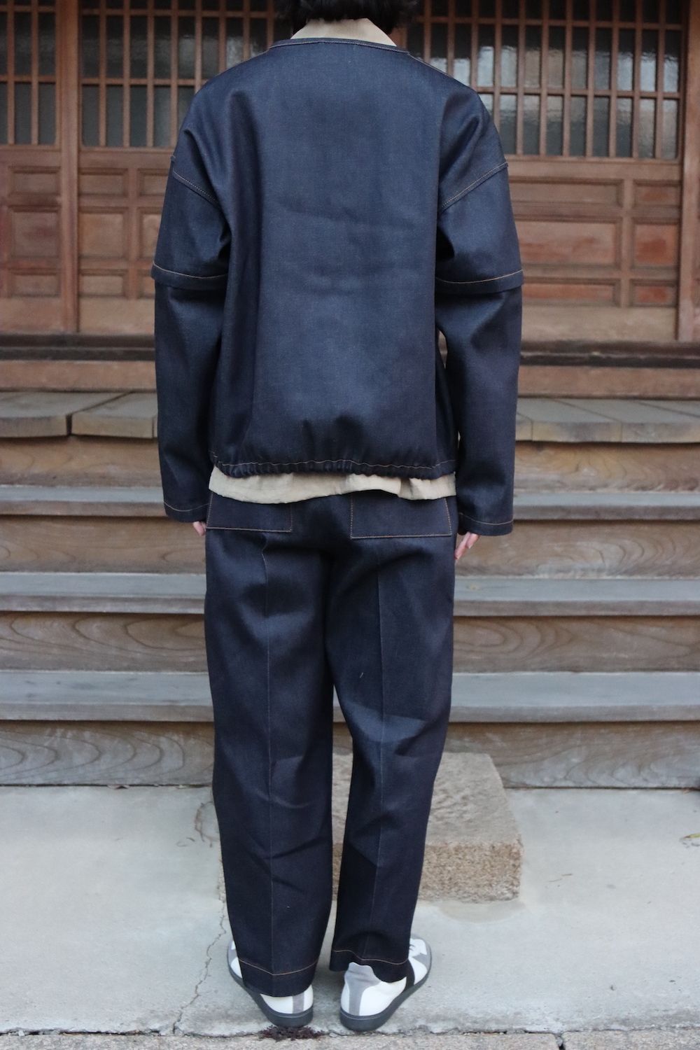 SEEALL ZIP PULLOVER JACKET,DOUBLE WAIST BELT PANTS set up style. 2022.03.17.