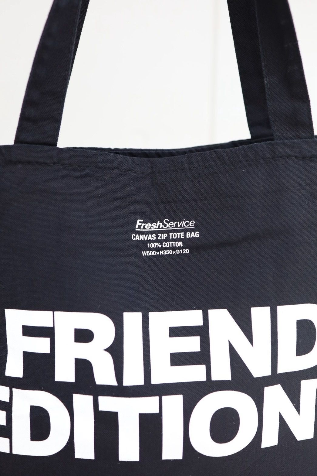 フレッシュサービス FRIEND EDITIONS CANVAS ZIP TOTE BAG(FSP261-90091FE)BLACK☆3月14日(土)発売！