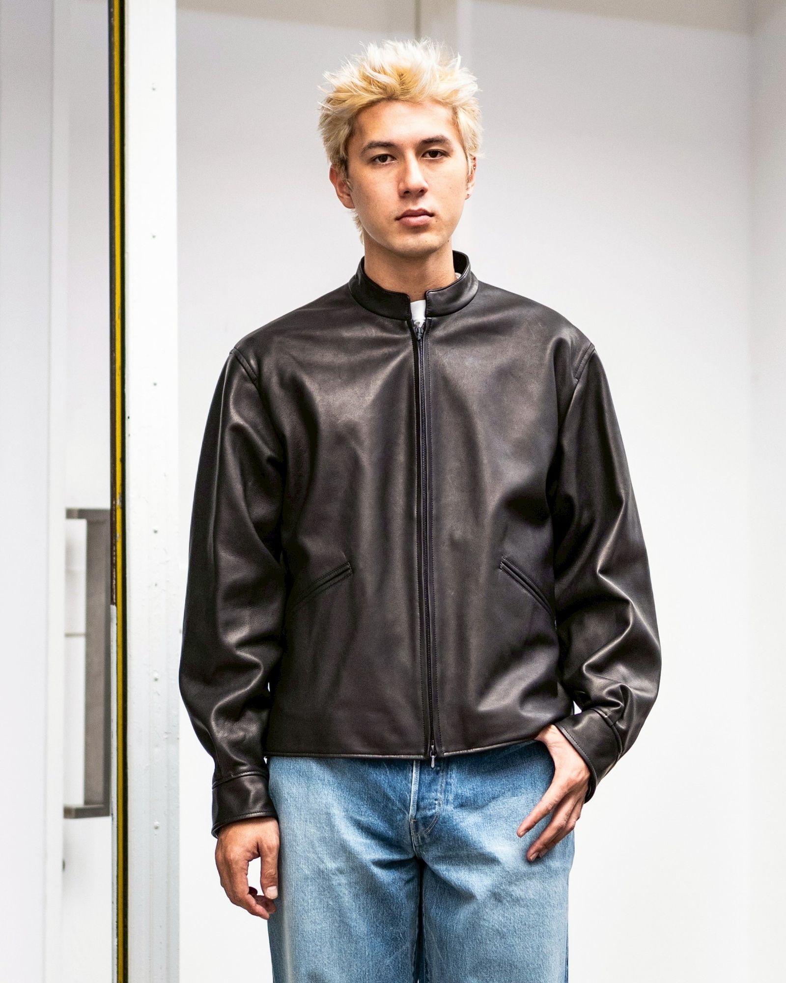 blurhms 25FW Lamb Leather Zip Short Jacket(BHS25F001)black☆8月29日(金)新作発売！