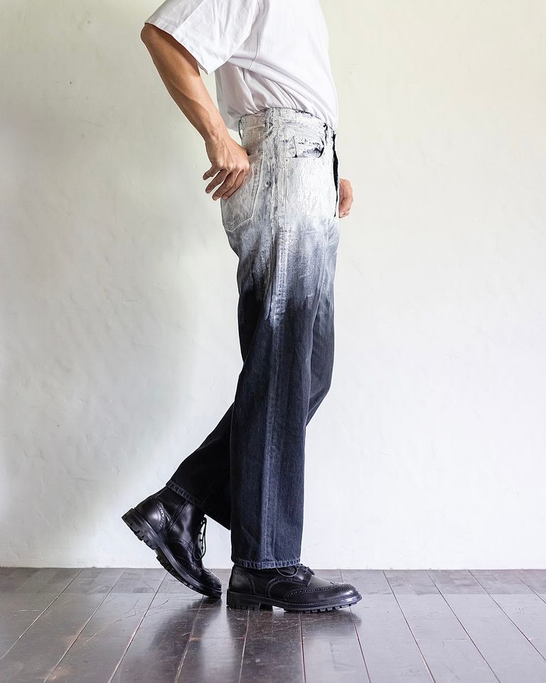 YOKE - ヨーク24FW HAND PAINTED DENIM WIDE STRAIGHT PANTS 