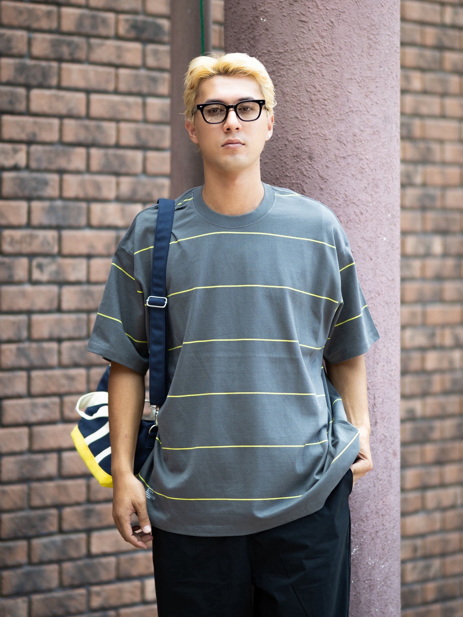 FreshService PIN BORDER S/S TEE (GRAY) MARKスタイル