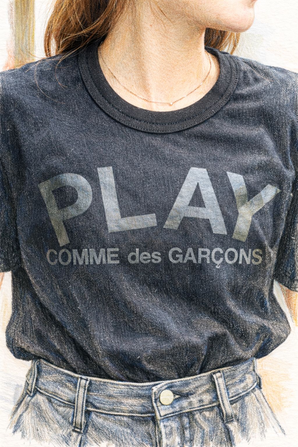 プレイコムデギャルソン PLAYロゴTシャツ (BLACK)