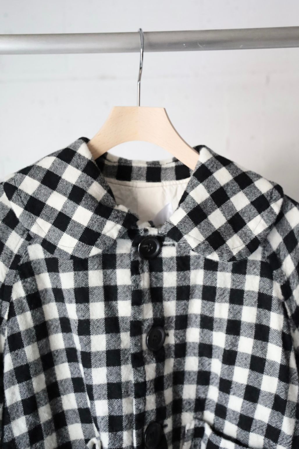 tao 26FW ウールギンガムチェック先染 製品縮絨ジャケット(TR-J021-051-1)BLACK×WHITE☆10月2日(金)発売！
