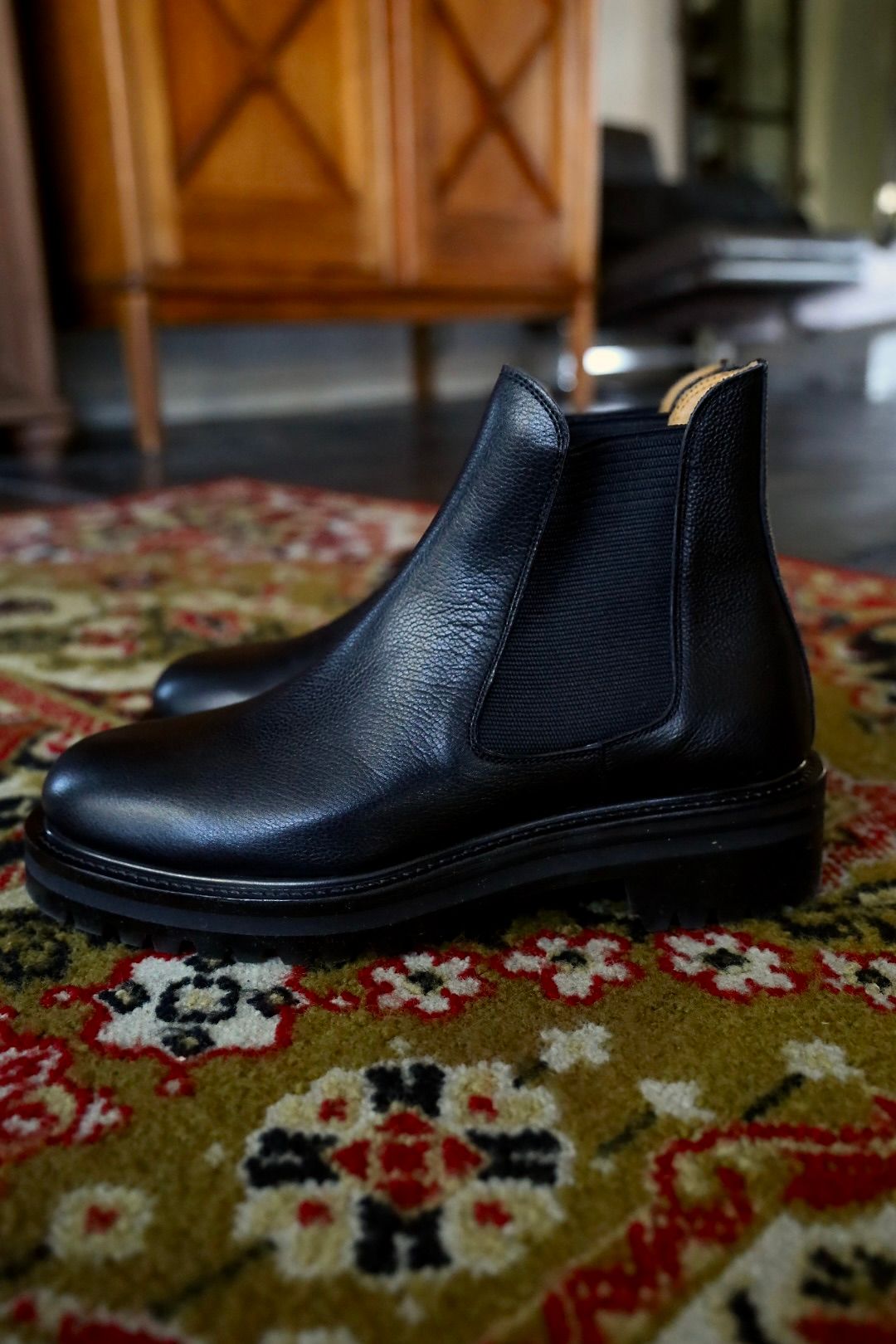 FOOTWORKSフットワークス サイドゴアブーツ Side Gore Boots in Grain Leather(F03-0001_M)BLACK☆新作発売！
