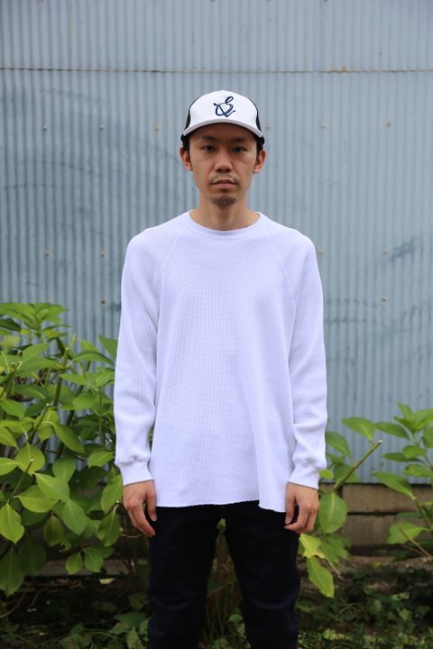 Graphpaper Waffle L/S Tee(GM203-70139B)"WHITE"Style.2020.7.14.