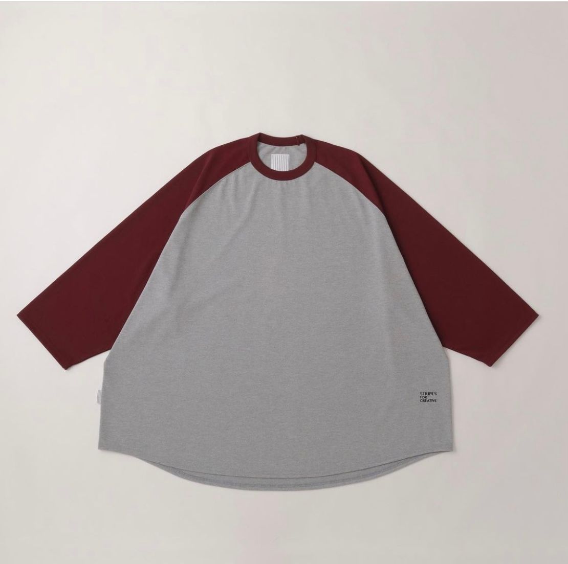 S.F.C 24SS エスエフシー RAGLAN BASEBALL TEE(SFCSS24CS12)Grey/Burgundy