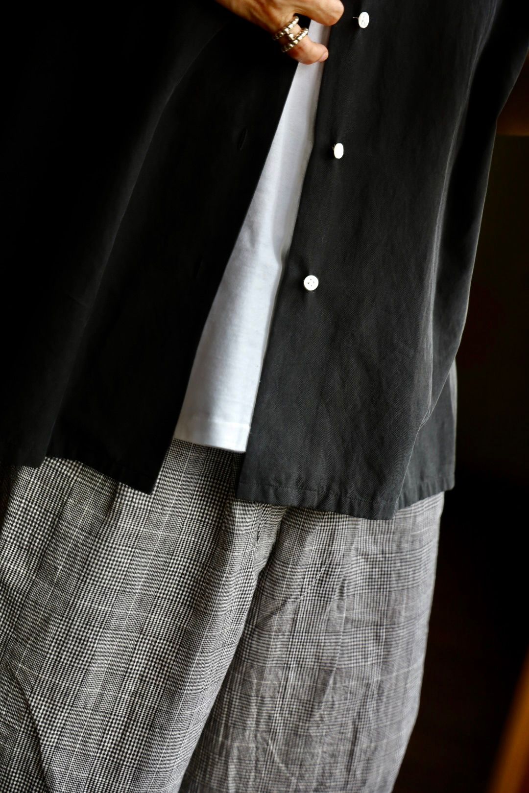 アプレッセ 25SS Silk Cotton Open Collar S/S Shirt(25SAP-02-04H)BLACK☆4月26日(土)発売！