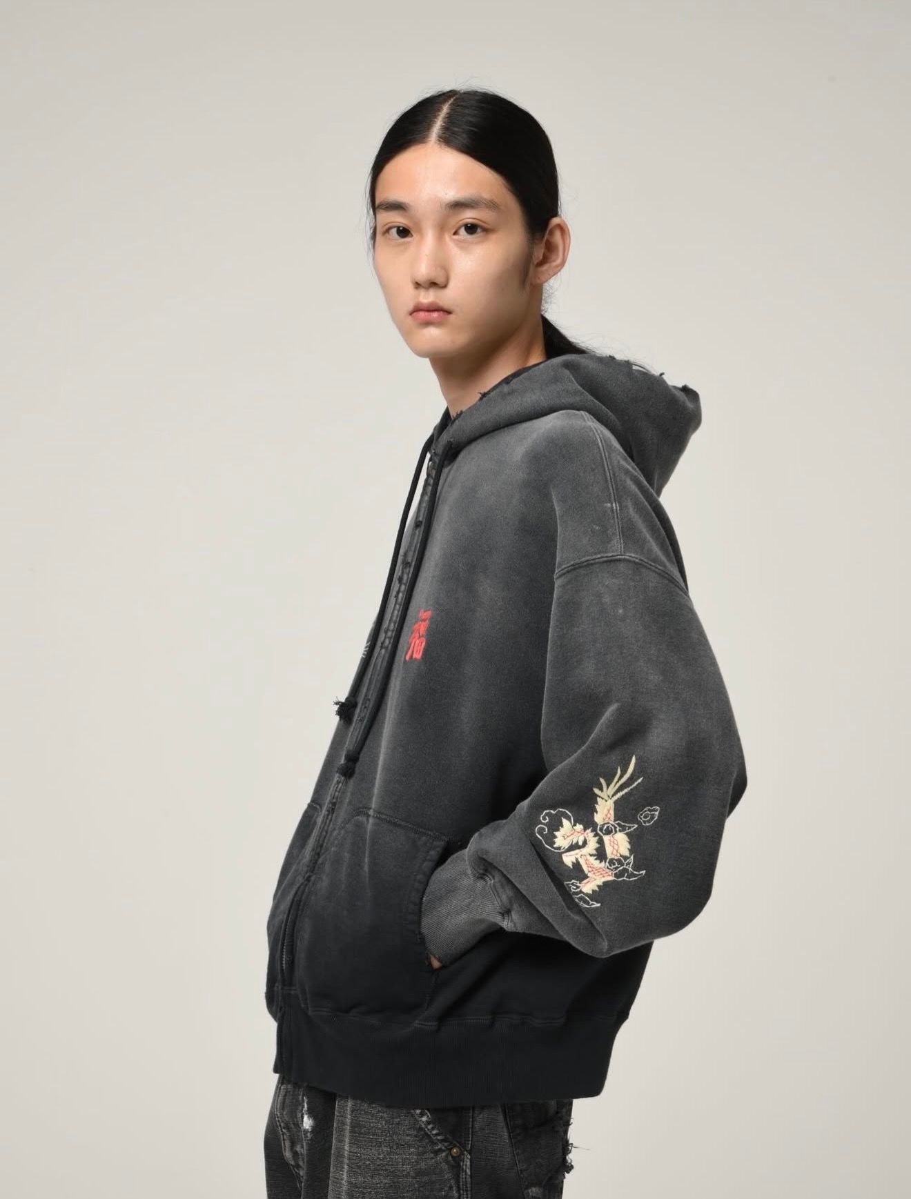 BOW WOW 26SS バウワウ VIETNAM ZIP HOODIE AGED(BW261-VZH) BLACK