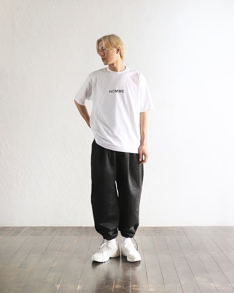 コムデギャルソンオム 24SS ロゴプリントTシャツ(WHITE) style 2024.4.5