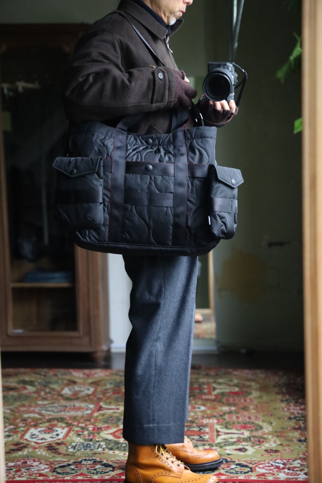 コムデギャルソンオム バッグ 2WAYキルティングTOTE BAG(HR-K206-051)BLACK☆10月2日(金)発売！