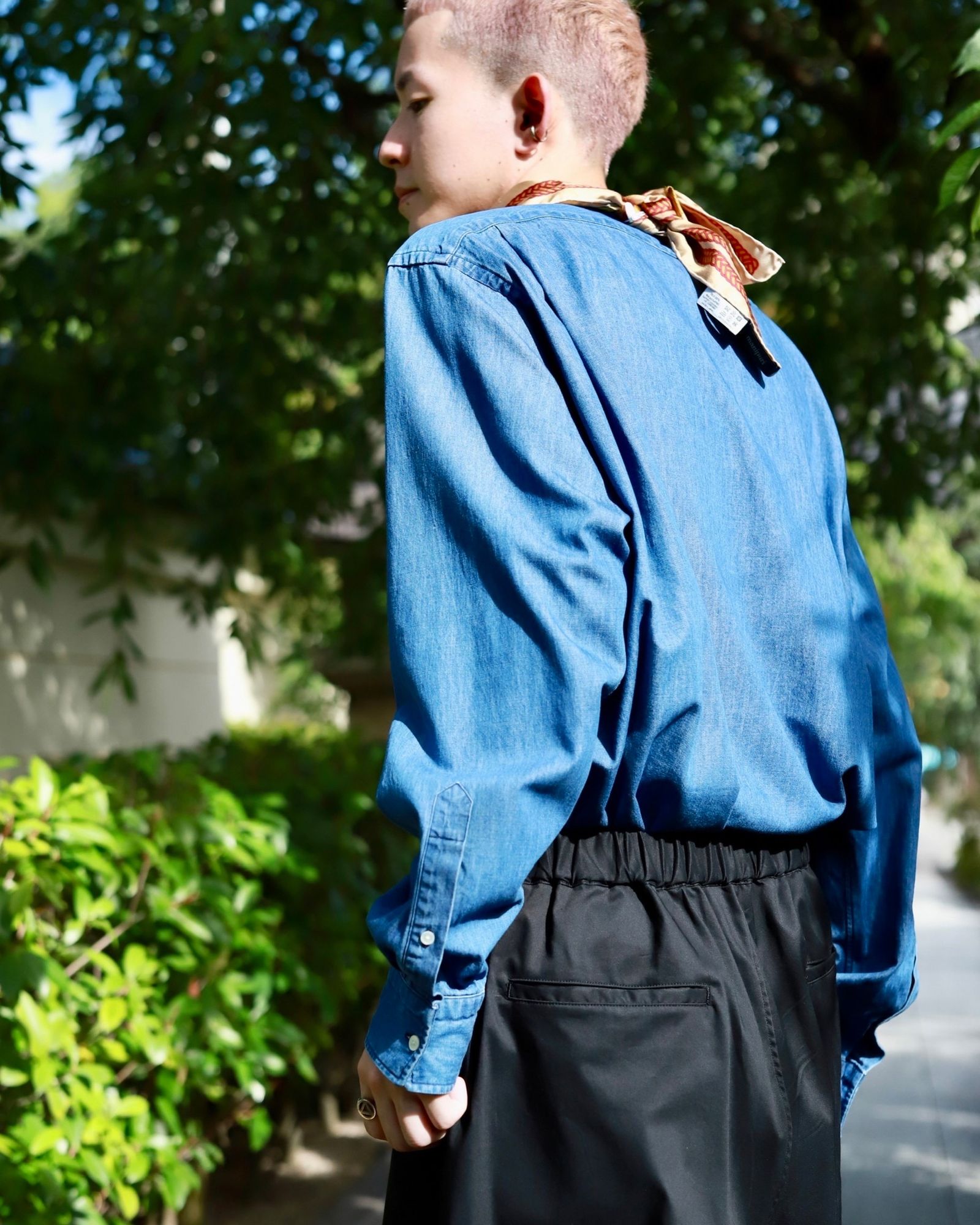 A.PRESSE デニム長袖シャツ ライトブルー A.PRESSE BD DENIM SHIRT