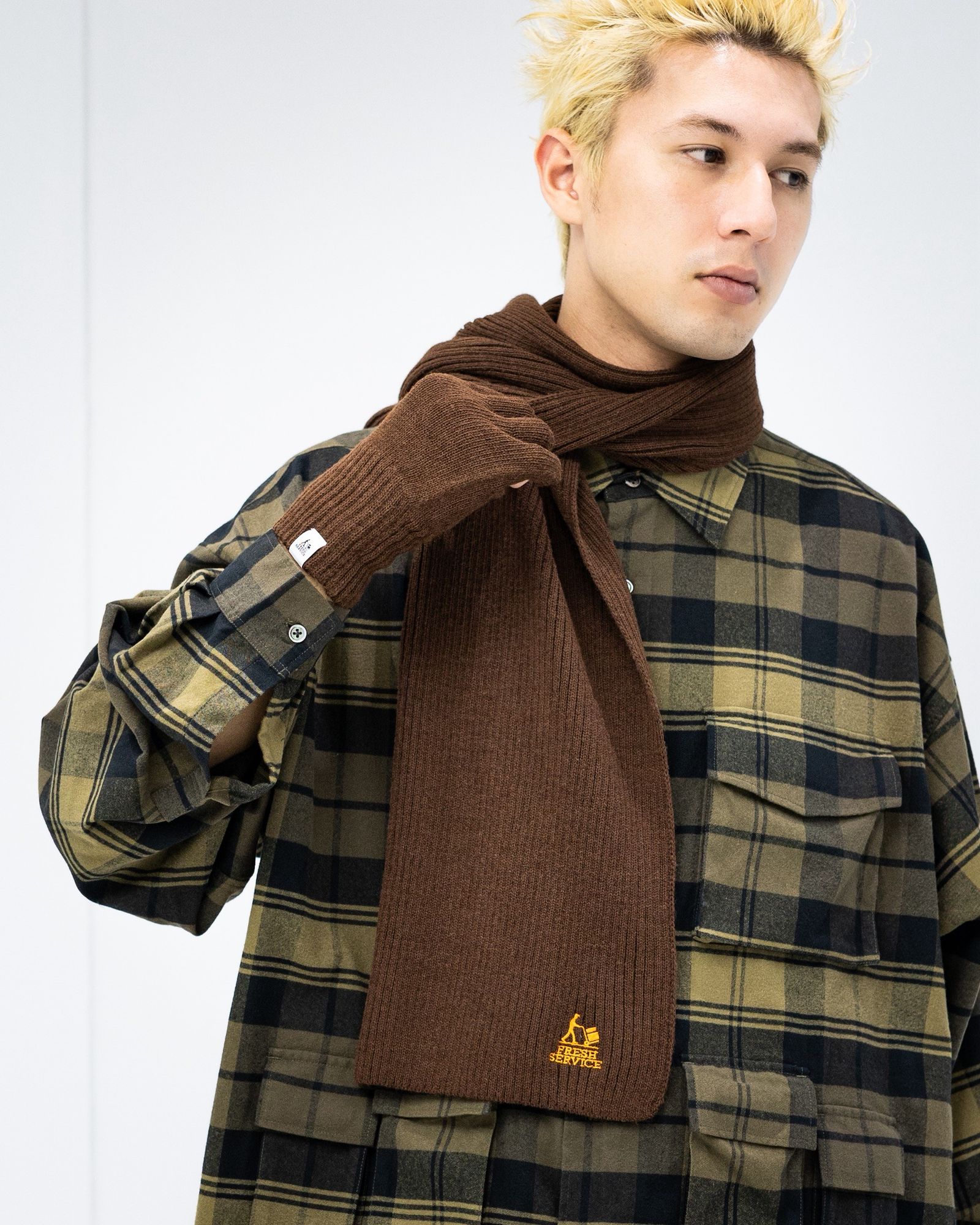 フレッシュサービスTHERMAL RIB KNIT SCARF(FSP254-90067)BROWN☆11月15日(土)発売！