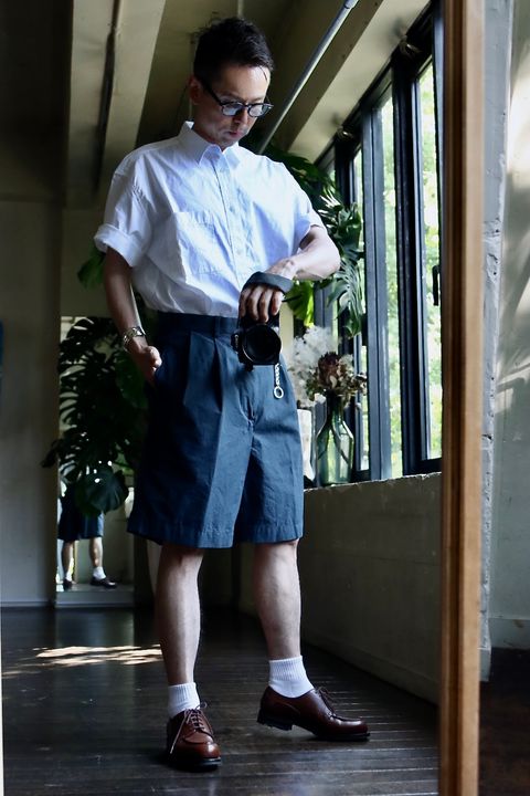 A.PRESSE High Density Weather Cloth Shortsスタイル