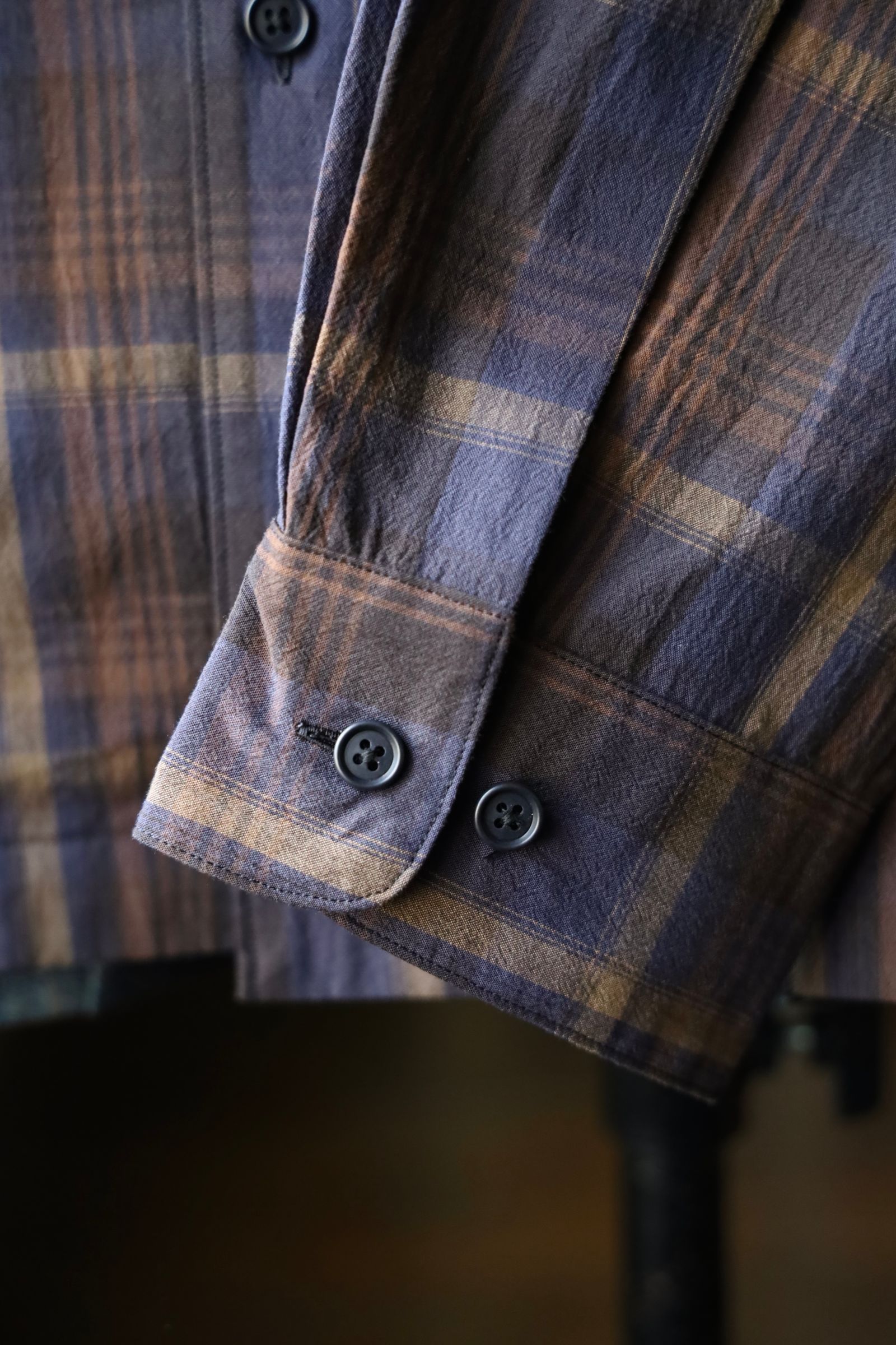 セダンオールパーパス SS25 Plaid Hooded Shirt(SD25S-SH01) Purple Brown