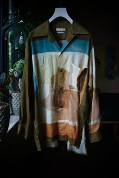 ヨーク23AW PRINTED OPEN COLLAR SHIRT (YK23FW0556SH) BROWN★7月8日(土)発売！