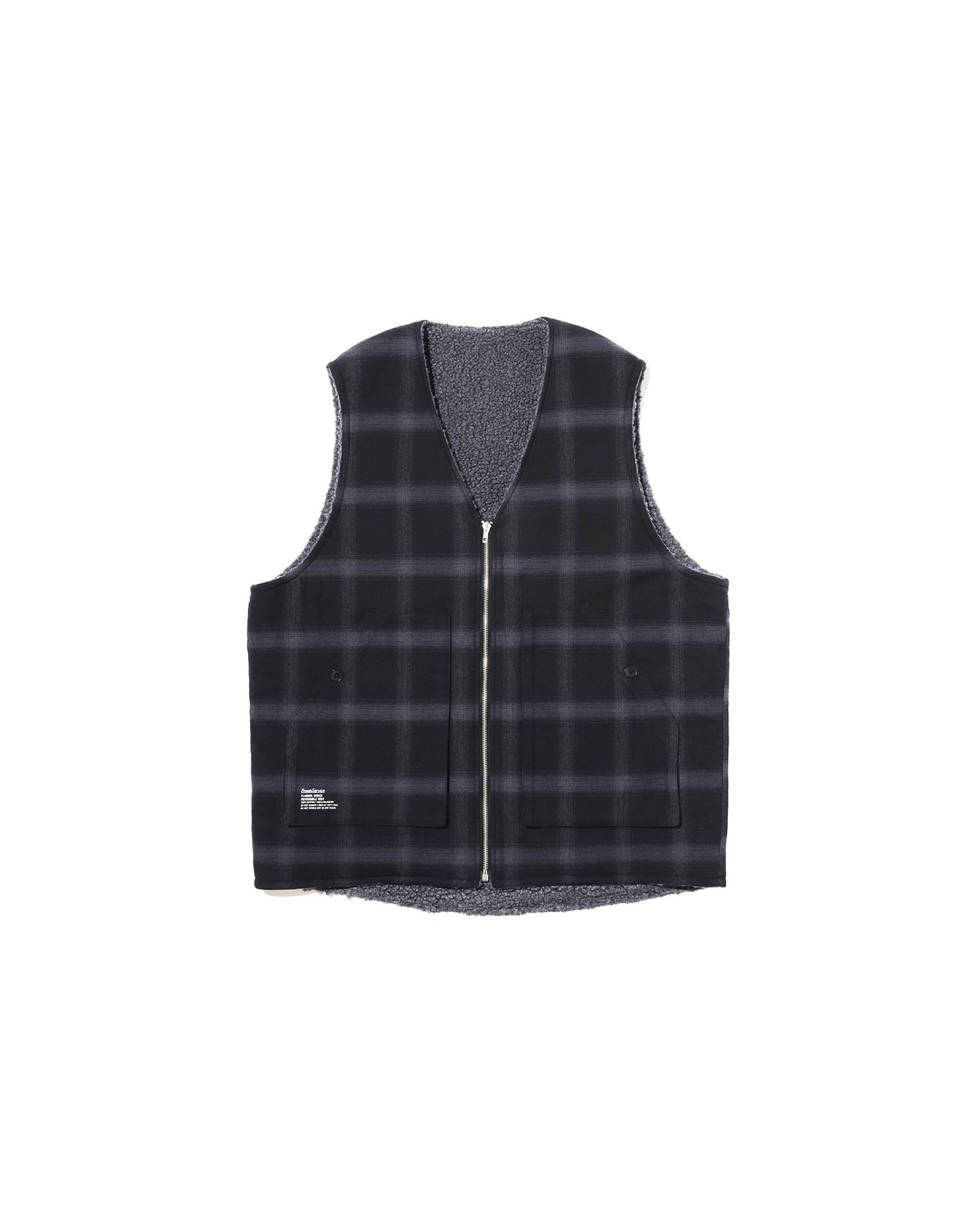フレッシュサービスFLANNEL CHECK REVERSIBLE VEST (FSC253-30128)BLACK★10月4日(土)発売！