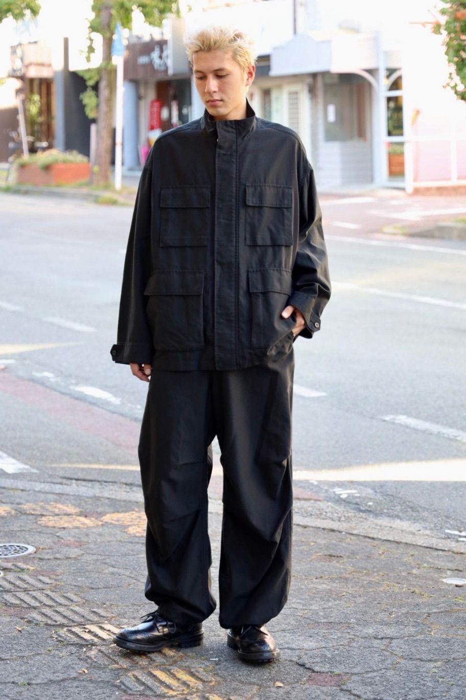 グラフペーパー 25AW Cotton Cupro Back Satin Military Jacket(GM253-30344)BLACK