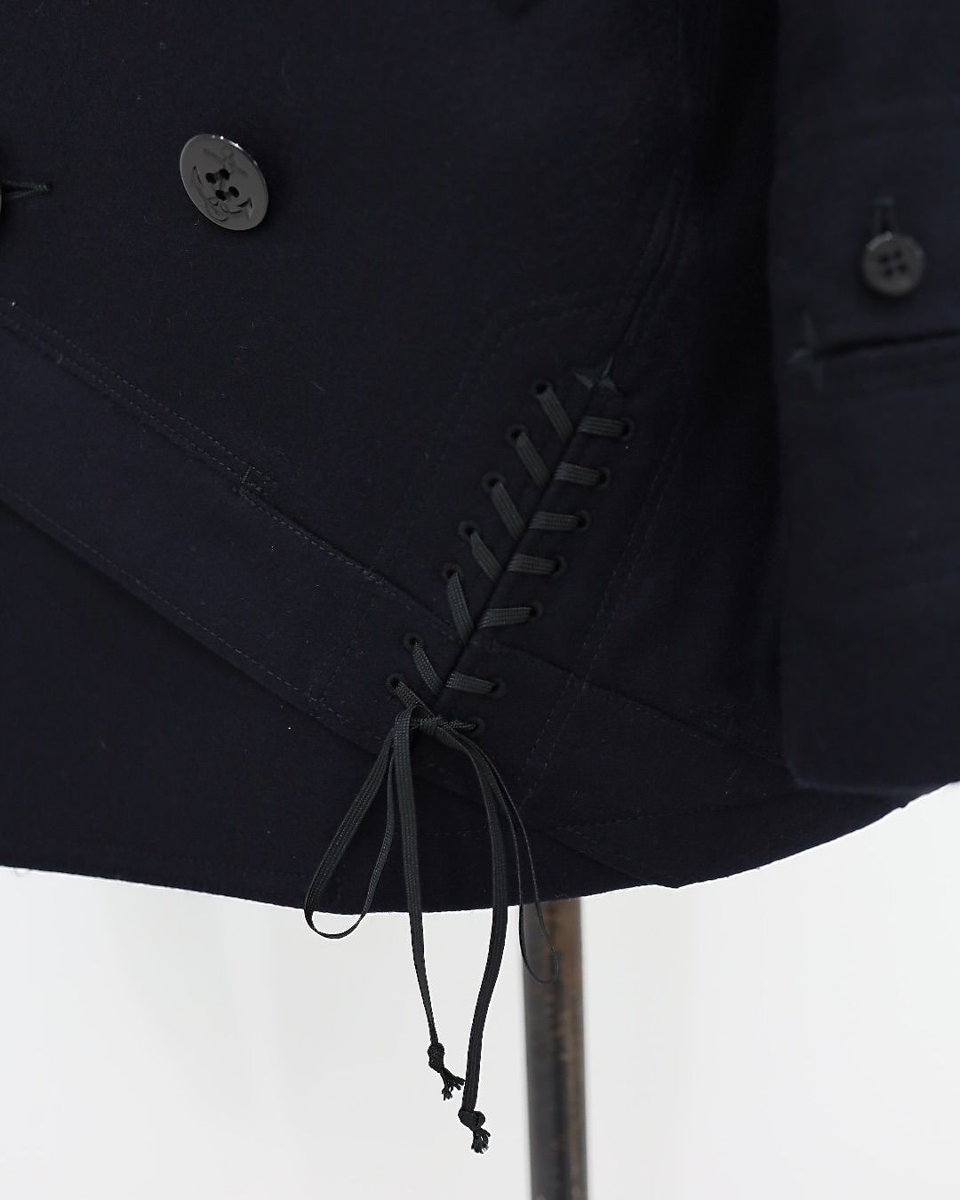 ジュンヤワタナベマン 26FW ウールナイロンメルトン NEEDLES Wネーム Pコート (WR-J105-051)NAVY☆10月2日(金)発売！
