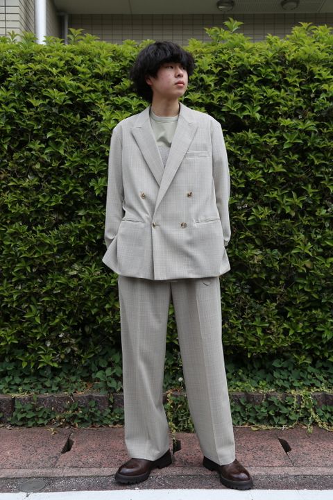 YOKE SIDE OPEN COUBLE-BREASTED JACKET(YK21SS0193J) style. 2021.04.23.