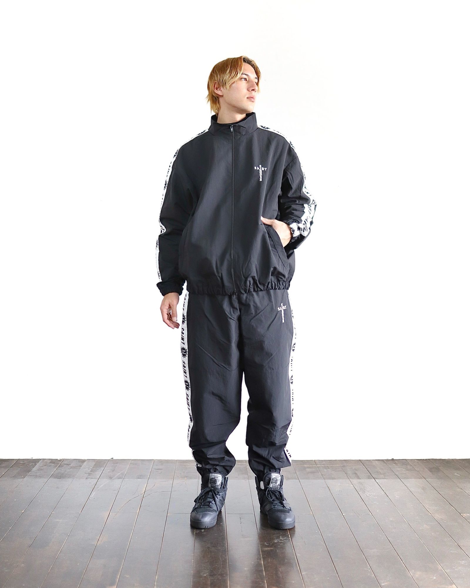 セントマイケル 24SS 新作SIDE TAPE TRACK JKT& SIDE TAPE TRACK PNTS 