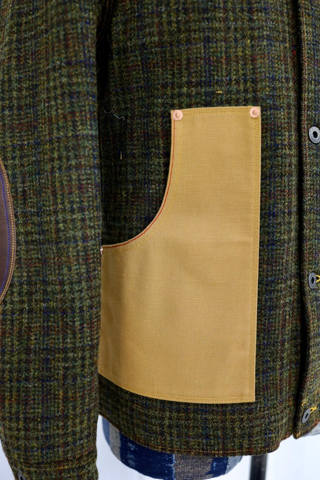 ジュンヤワタナベマン 25AW ウールチェックツイード綿ダッグレザージャケット(WP-J033-051)☆11月1日(土)発売!