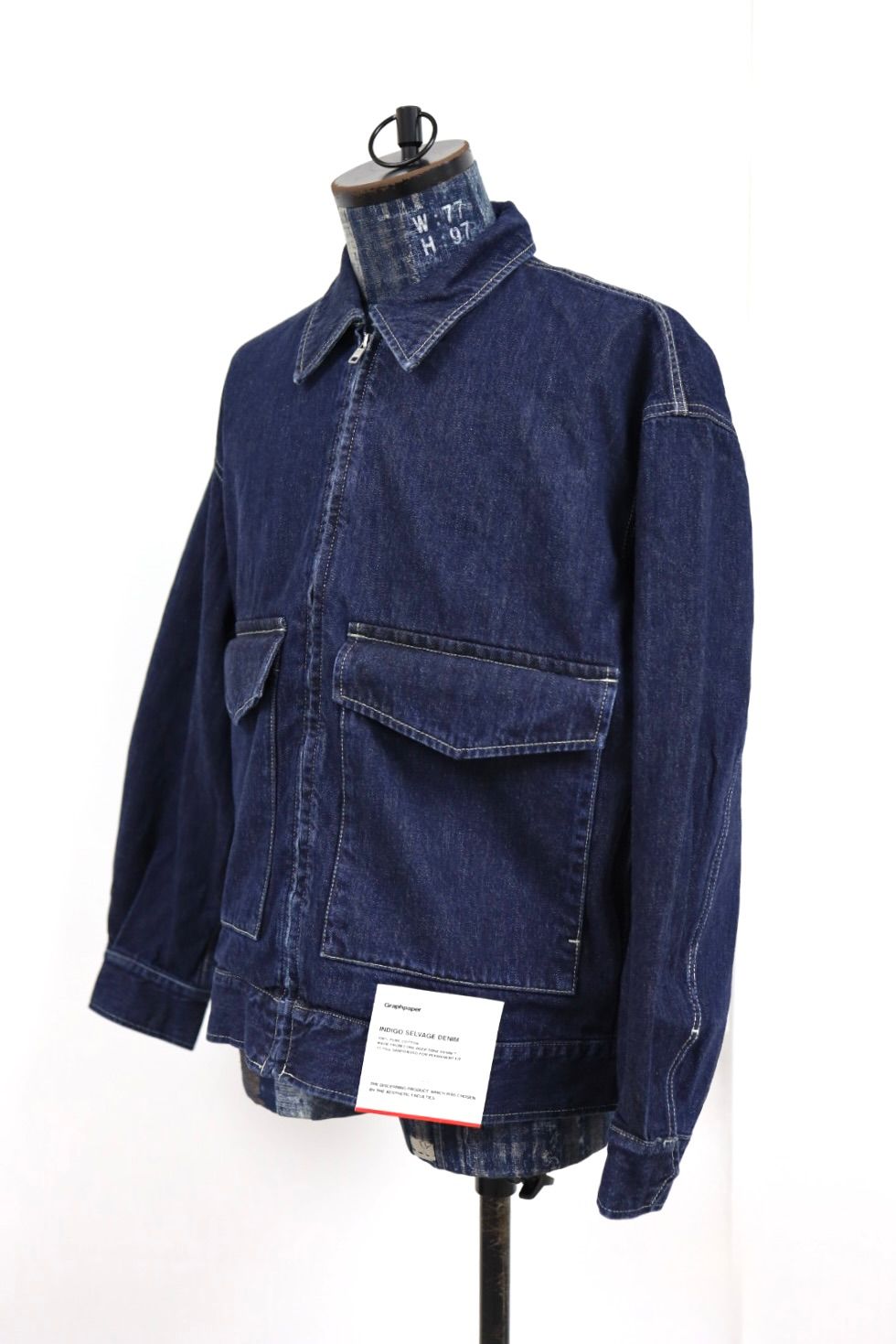 グラフペーパー Selvage Denim Zip Jacket(GU261-20056DB) INDIGO_DARK FADE★1月24日(土)発売！