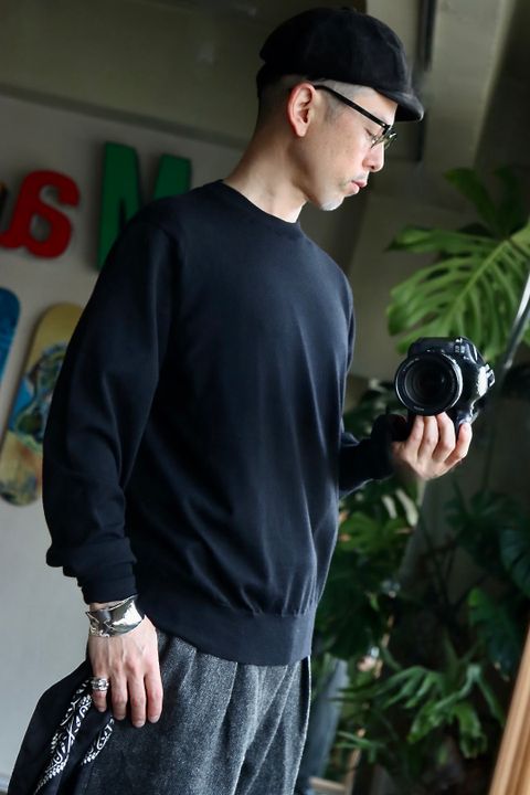 A.PRESSE 23SS Cashmere High Gauge Crew Neck Sweaterスタイル2023.1.18.