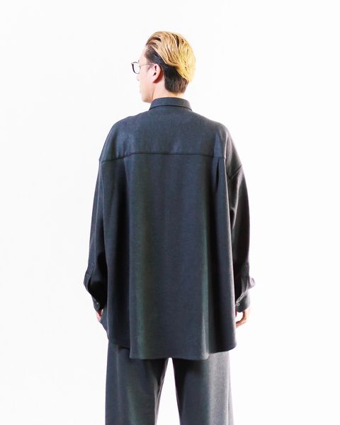 Graphpaper Wool Smooth Flannel Oversized Regular Collar Shirtセットアップスタイル (GRAY)スタイル 11月2日(土)新作発売！