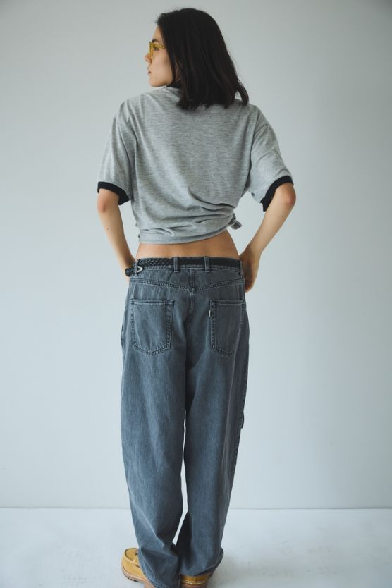 セダンオールパーパス SS24 Oval Logo Denim Pant(SD24S-PT01)Pale Black