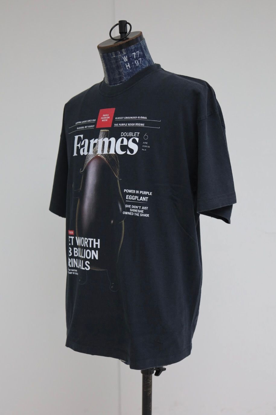 doublet ダブレット26SS FARMES MAGAZINE COVER T-SHIRT (26SS34CS430) BLACK ★1月17日(土)11:00発売！