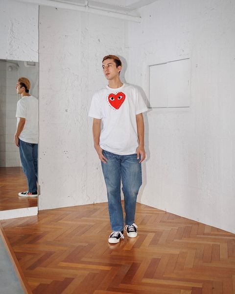 PLAY COMME des GARCONS RED HEART STUD Tシャツ