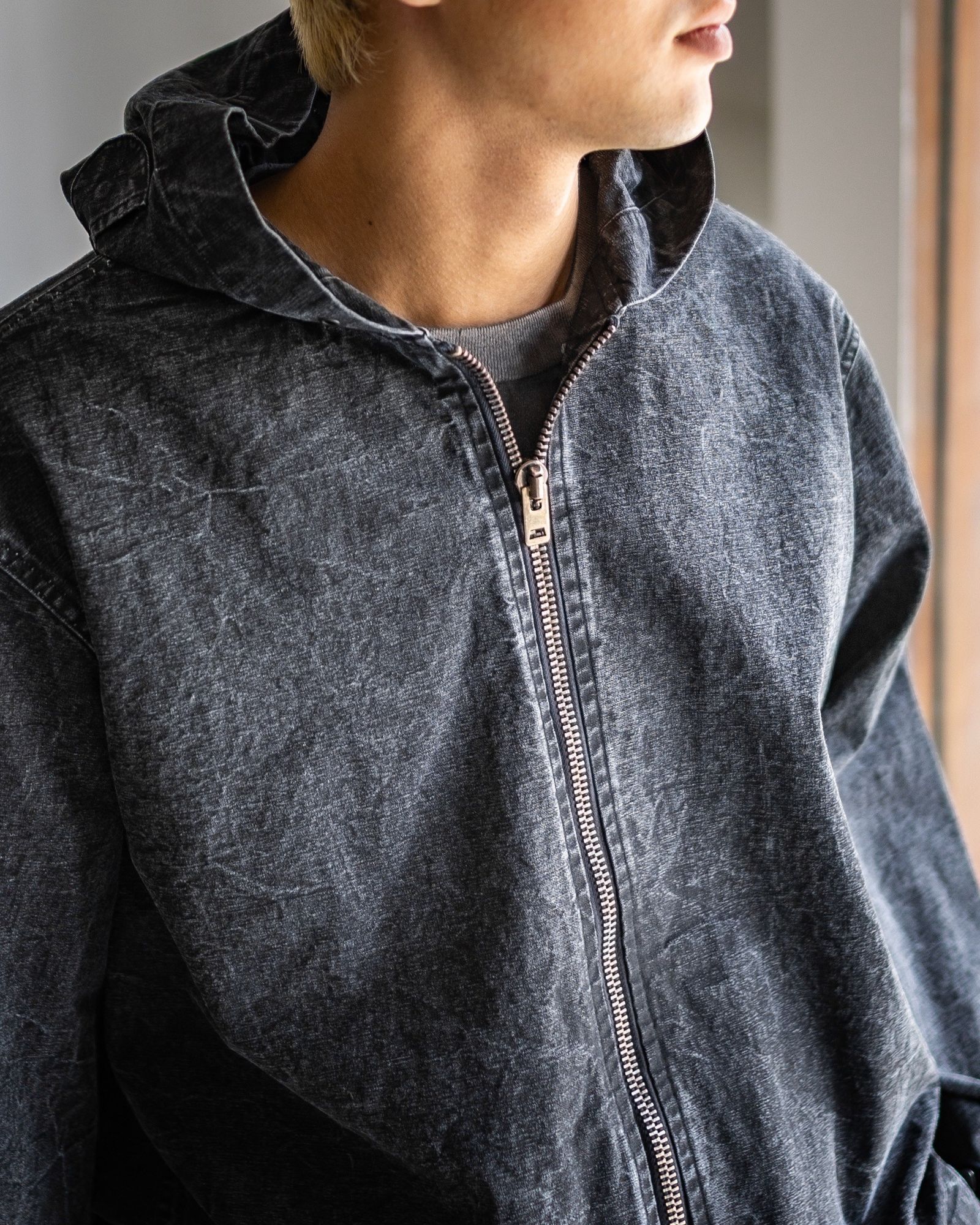 A.PRESSE Vintage US Navy Zip Hoodie MARKスタイル
