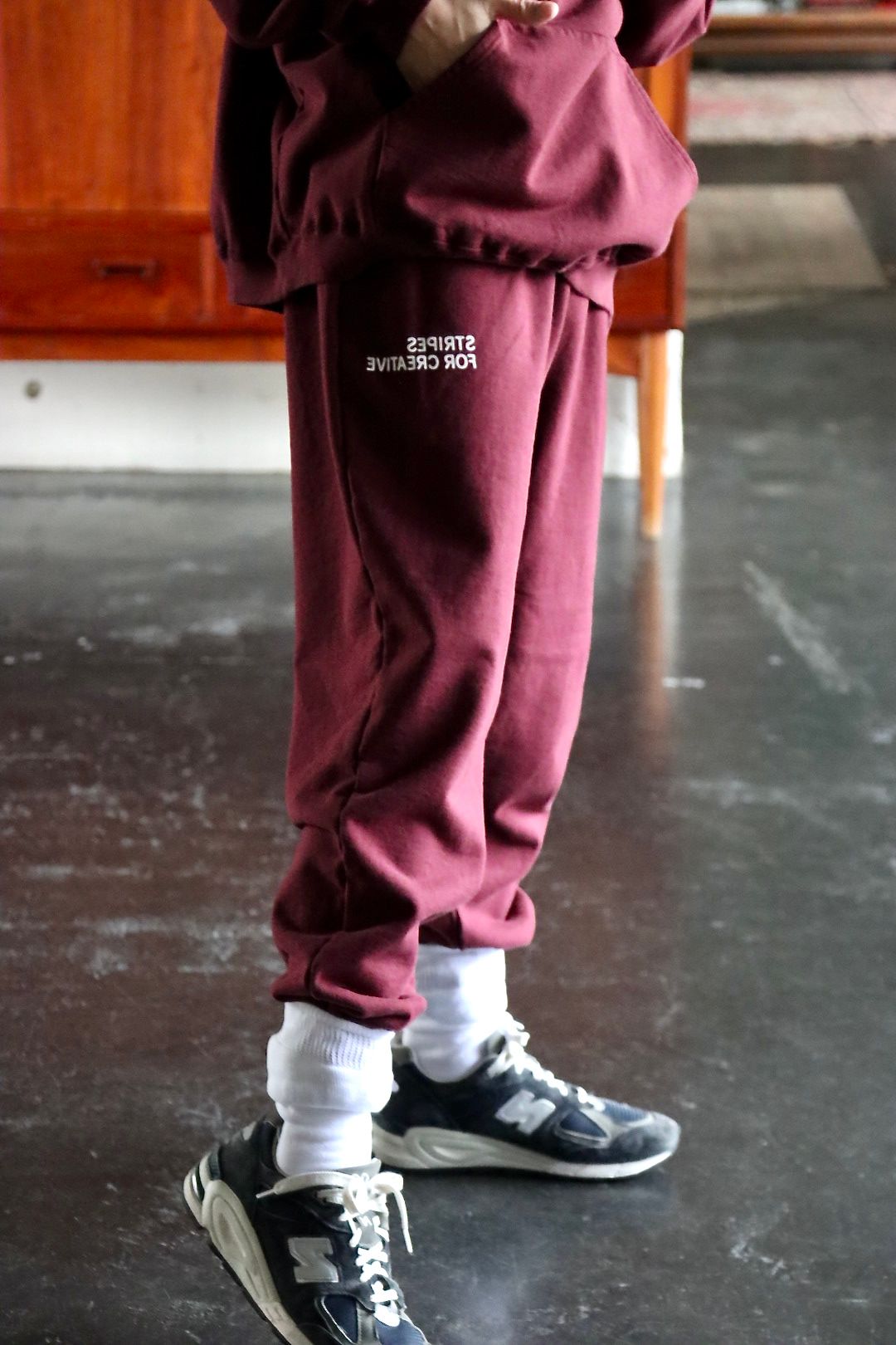 S.F.C RAGLAN HOODIE"BURGUNDY"style.
