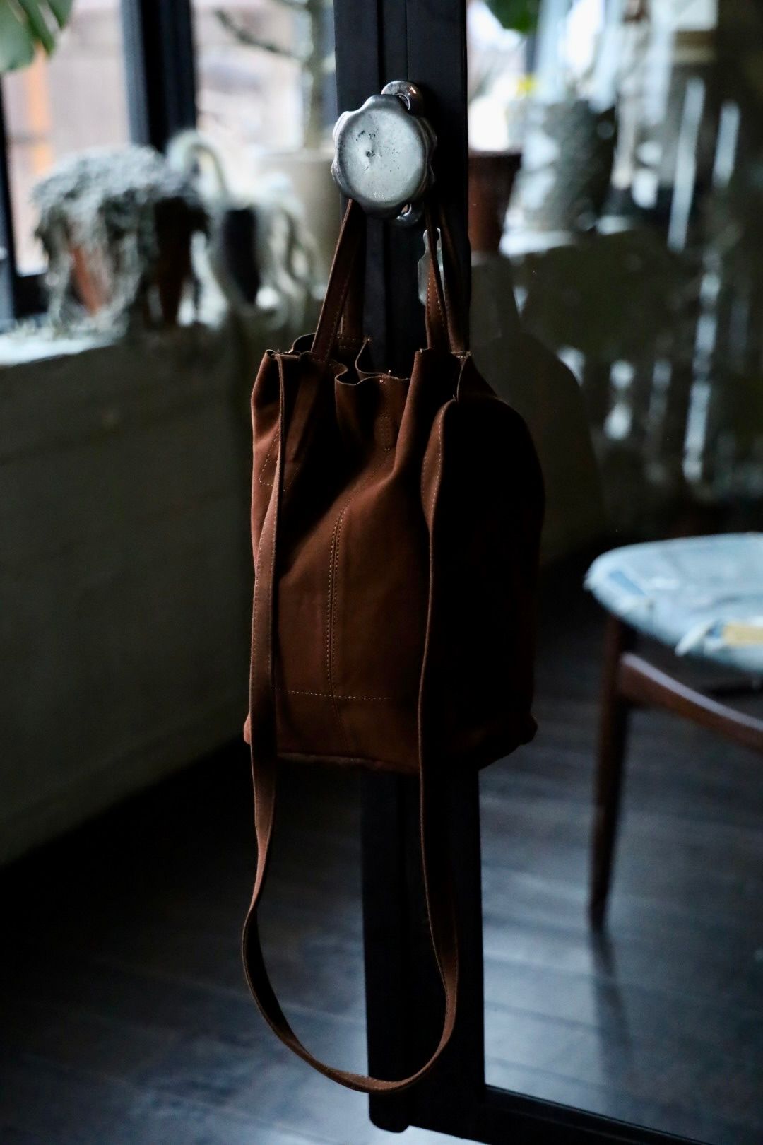 Morphee / モルフェトートバッグ 2WAY SMALL TOTE（LONG)OIL SUEDE BROWN