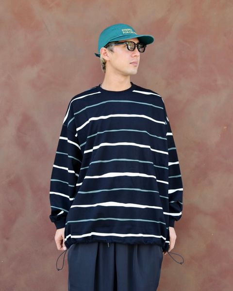 S.F.C 2026FW エスエフシー SUPER BIG STRIPE LS TEE (W/DRAWSTRINGS) (SFCFW26CS07)Black☆10月17日(土)発売！