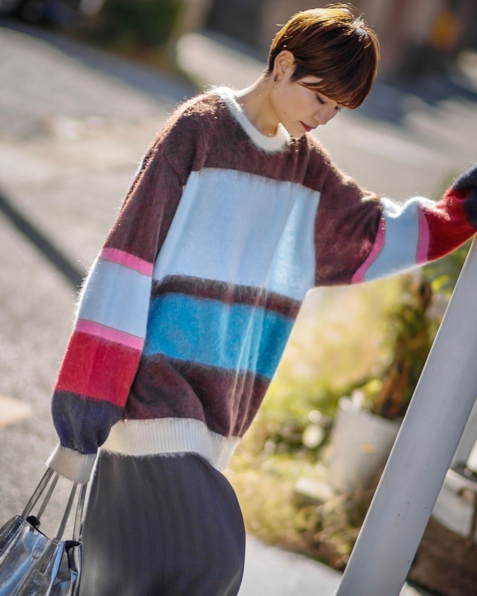 YOKE×KEITA MARUYAMA MOHAIR BORDER SWEATER style.2024.11.28
