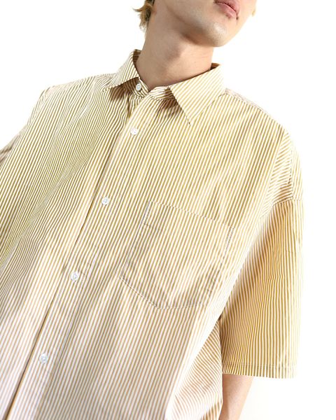 FreshService 24SS CORPORATE UNIFORM S/S SHIRT(STRIPE YELLOW) style 2024.3.8