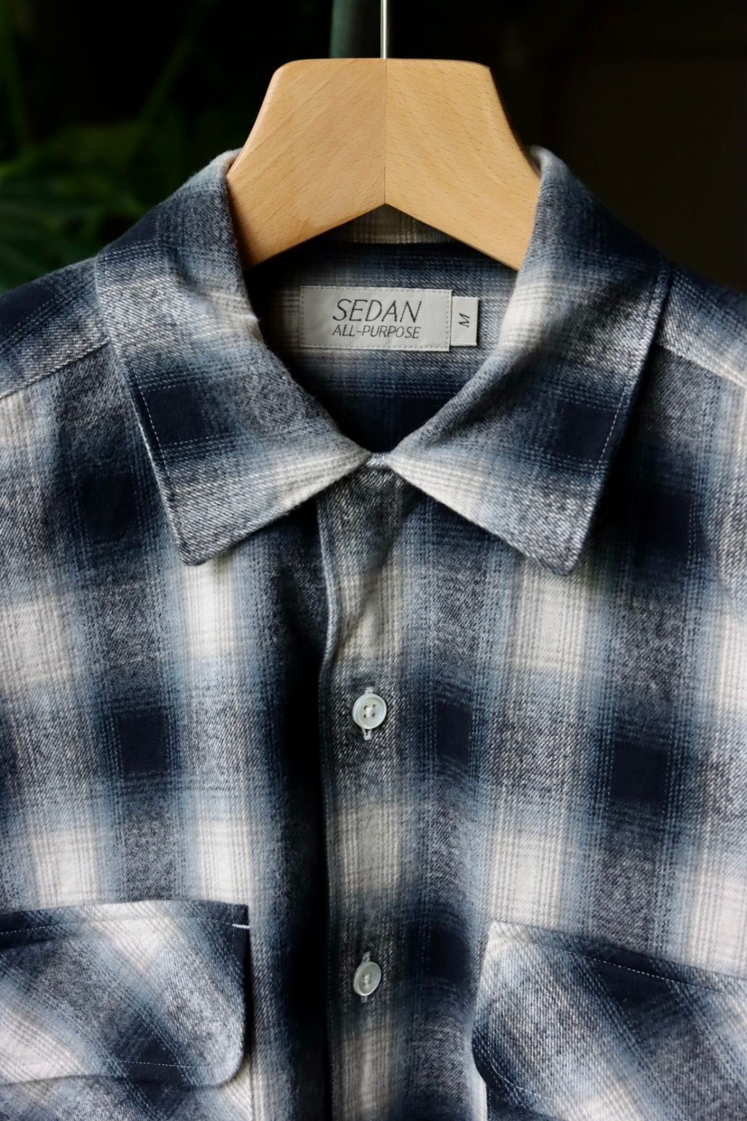 セダンオールパーパスFW23 Brushed Ombre Plaid Open Collar Shirt (SD23F-SH02)Gray Plaid