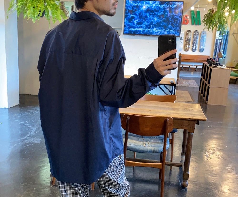 Graphpaper Broad L/S Oversized Regular Collar Shirt"NAVY"Style.2020.7.29.