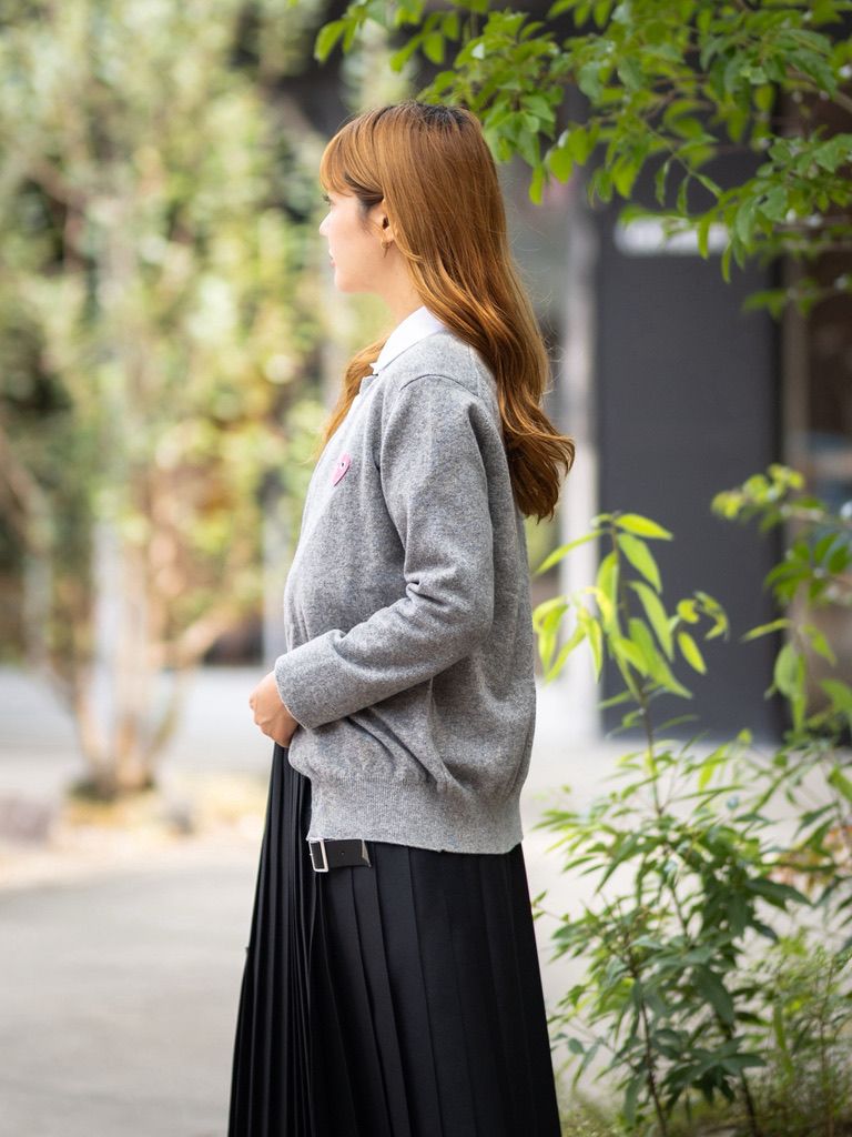 PLAY COMME des GARCONS 新作ROUND NECK CARDIGAN PINK EMBLEM style.2026.8.17