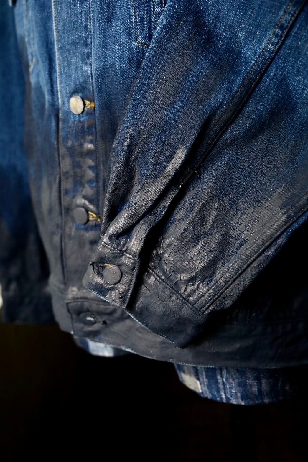ヨーク24FW HAND PAINTED DENIM TRUCKER JACKET(YK24FW0785B-B)INDIGO