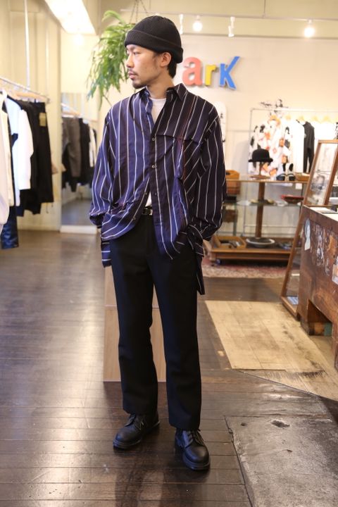 JieDa HAND STITCH STRIPE SHIRT"NAVY"Style.2020.7.27.