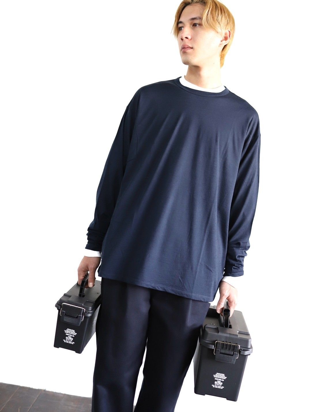 FreshService 24SS WASHABLE WOOL L/S TEE スタイル