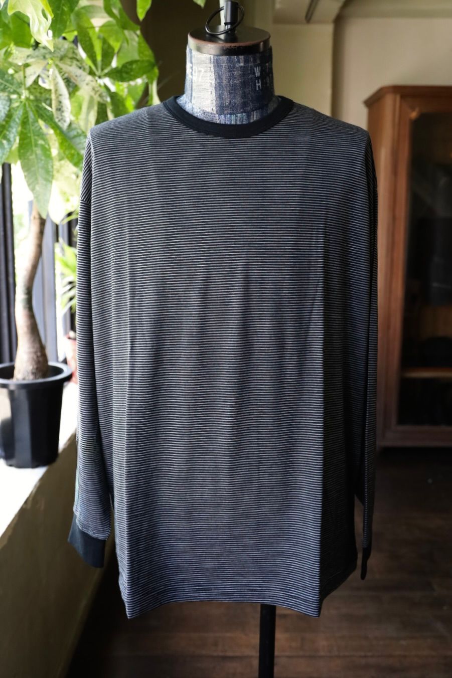グラフペーパー 25AW Wool Border L/S Tee(GU253-70230B)BLACK×GRAY☆9月6日(土)発売！