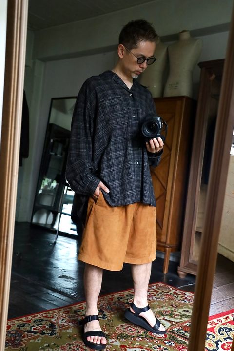 Graphpaper Extra Fine Wool Lawn L/S Sleeping Shirtスタイル