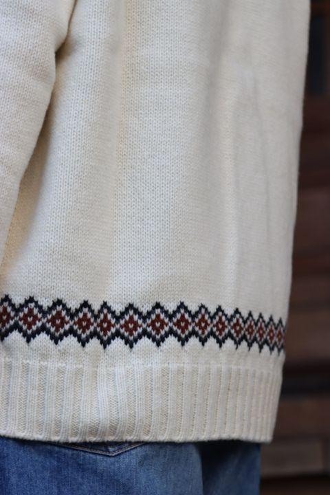 JUNYA WATANABE COMME des GARCONS MAN ウールジャガードニット求心柄"WHITE"style
